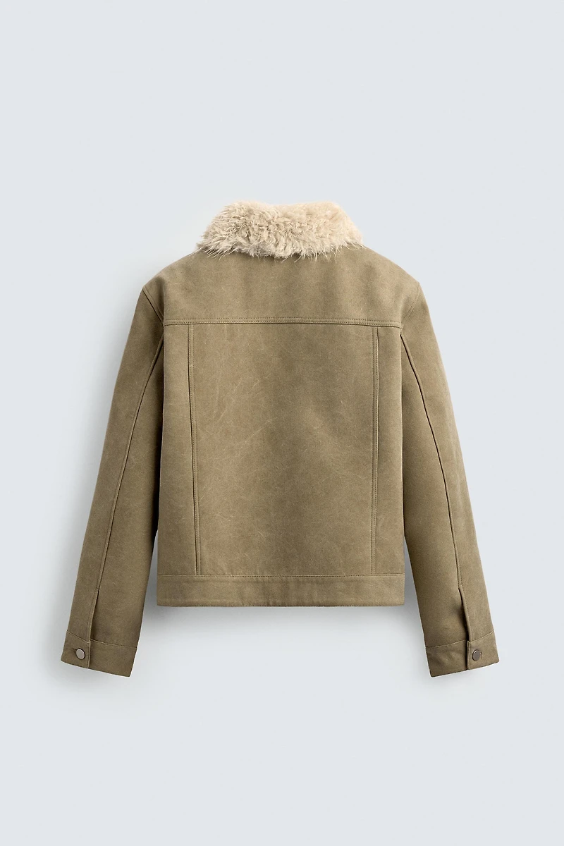COMBINED FAUX FUR COTTON JACKET