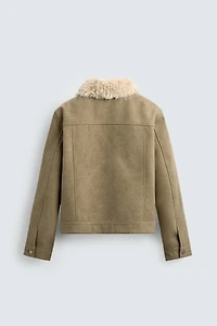 COMBINED FAUX FUR COTTON JACKET