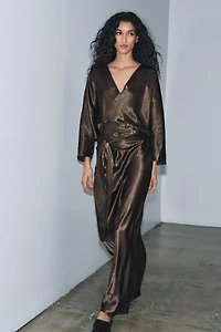 ZW COLLECTION SATIN EFFECT WRAP DRESS
