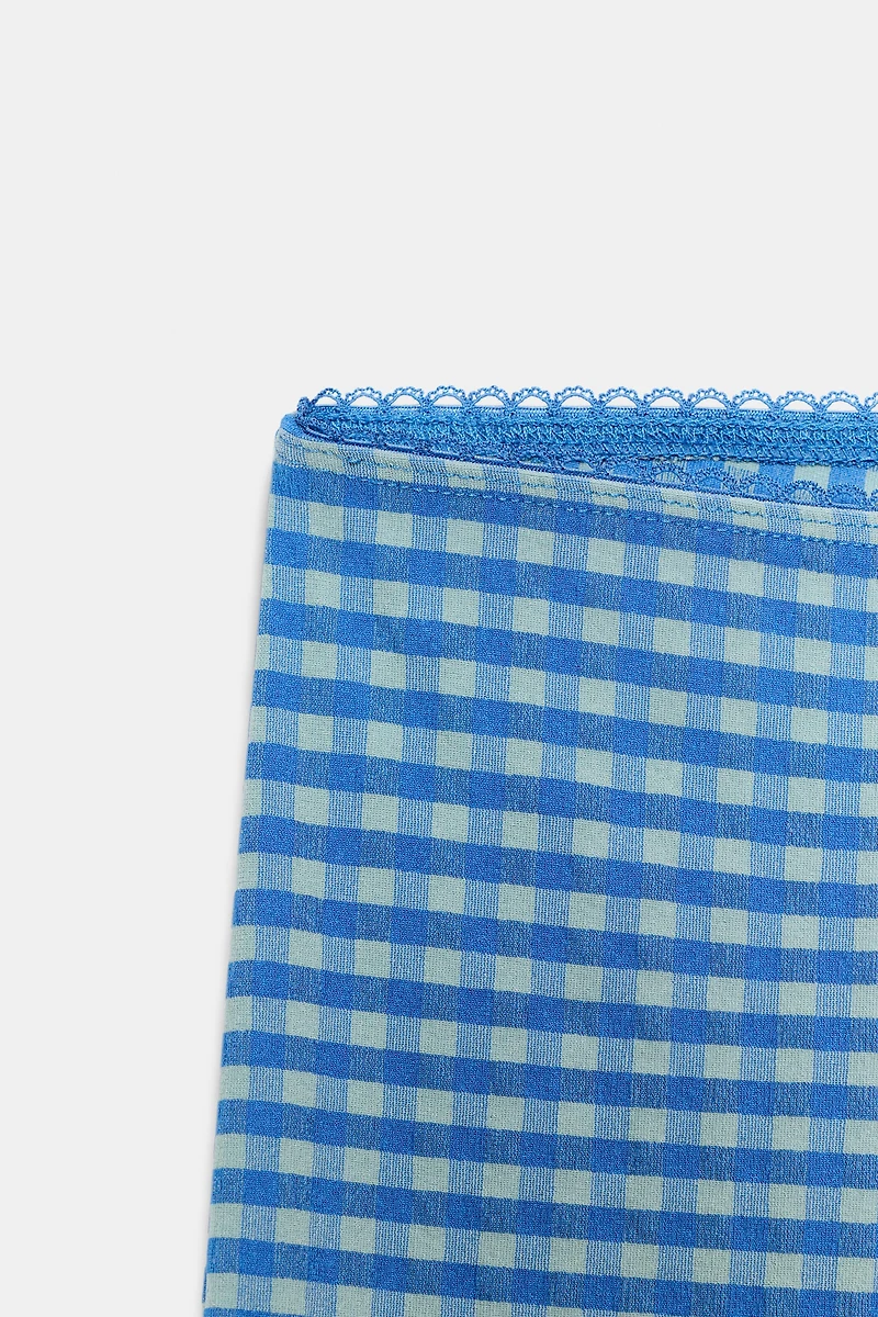 PANTALON CAPRI À CARREAUX VICHY