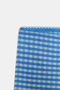 PANTALON CAPRI À CARREAUX VICHY