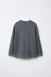 WAFFLE KNIT SWEATER