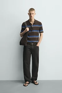 JACQUARD STRIPED KNIT POLO