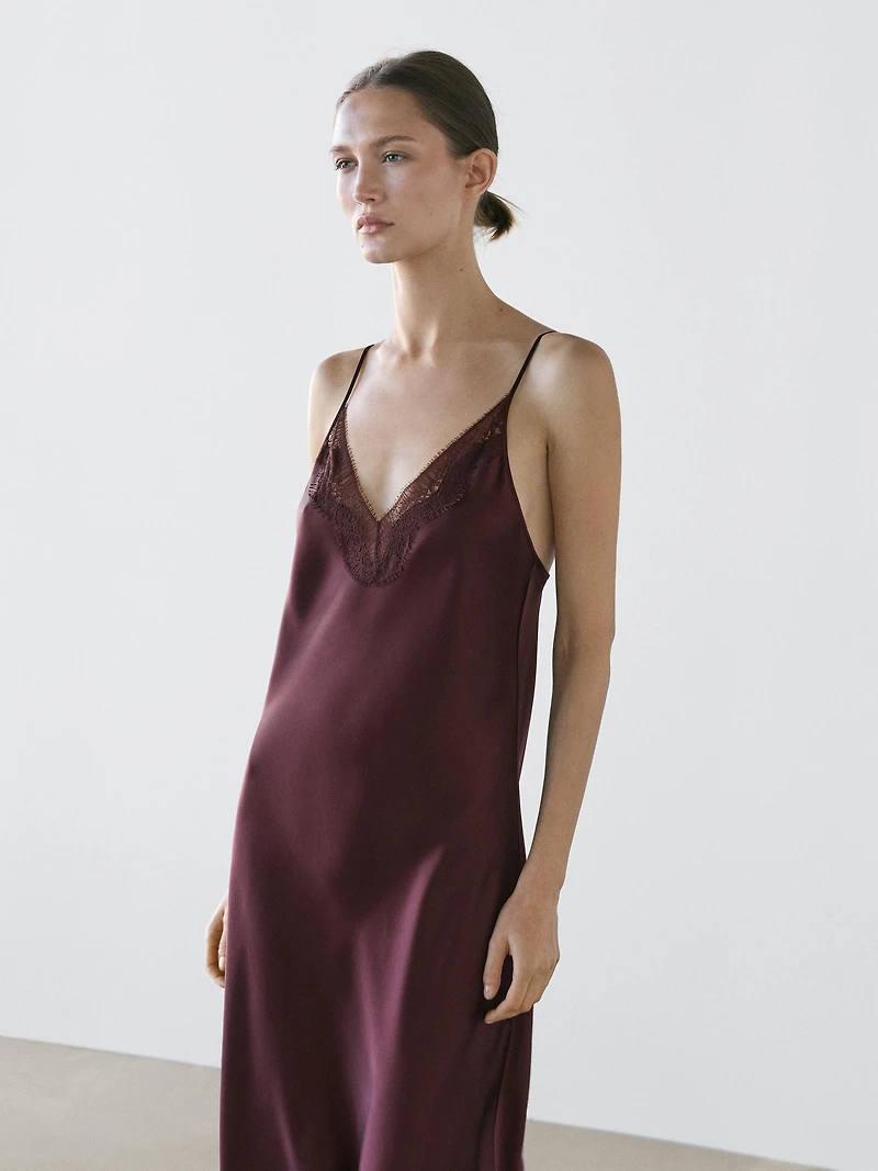 Robe midi fluide style nuisette