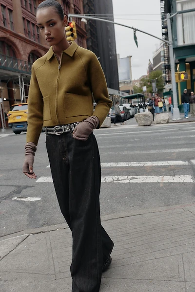 KNIT JACKET WITH ZIPPER