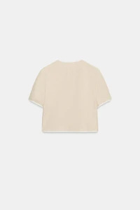 SHORT SLEEVE CONTRAST TRIM BLAZER
