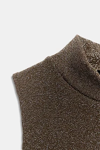 METALLIC THREAD SLEEVELESS DRESS