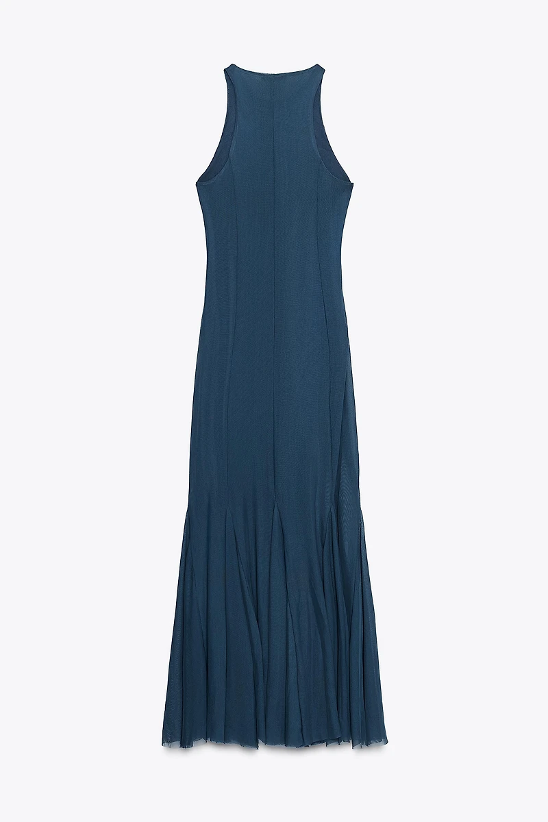 ROBE LONGUE EN TULLE À GODETS