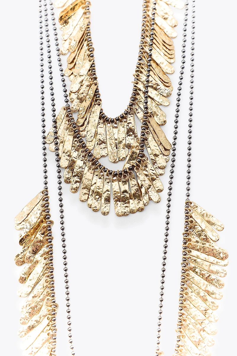 4-PACK OF METAL PLATE NECKLACES