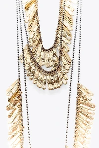 4-PACK OF METAL PLATE NECKLACES