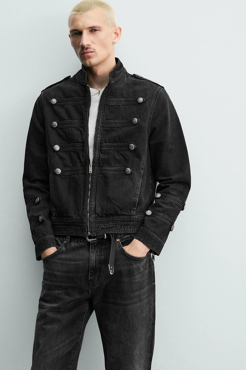 DENIM JACKET WITH FIREMAN CLASPS