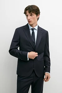 Striped wool blend suit blazer
