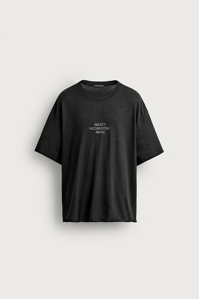 RELAXED FIT WASHED TEXT T-SHIRT