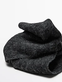 Alpaca blend knit scarf with fringing