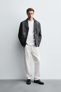 LEATHER BLAZER