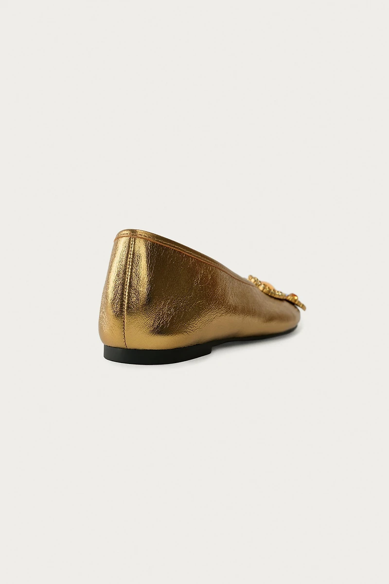 MARISA BERENSON X ZARA LEATHER BALLET FLATS