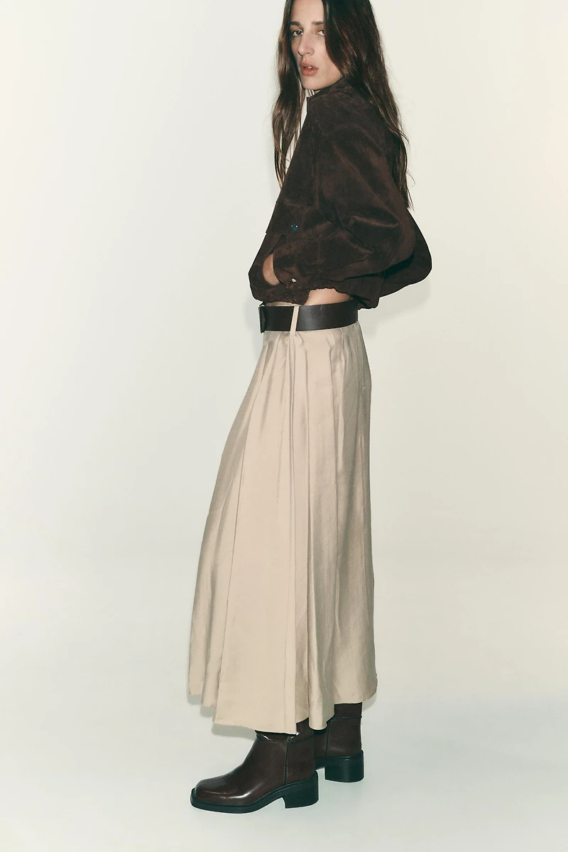 BELTED MIDI SKIRT