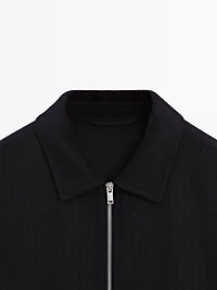 Pinstripe wool blend jacket