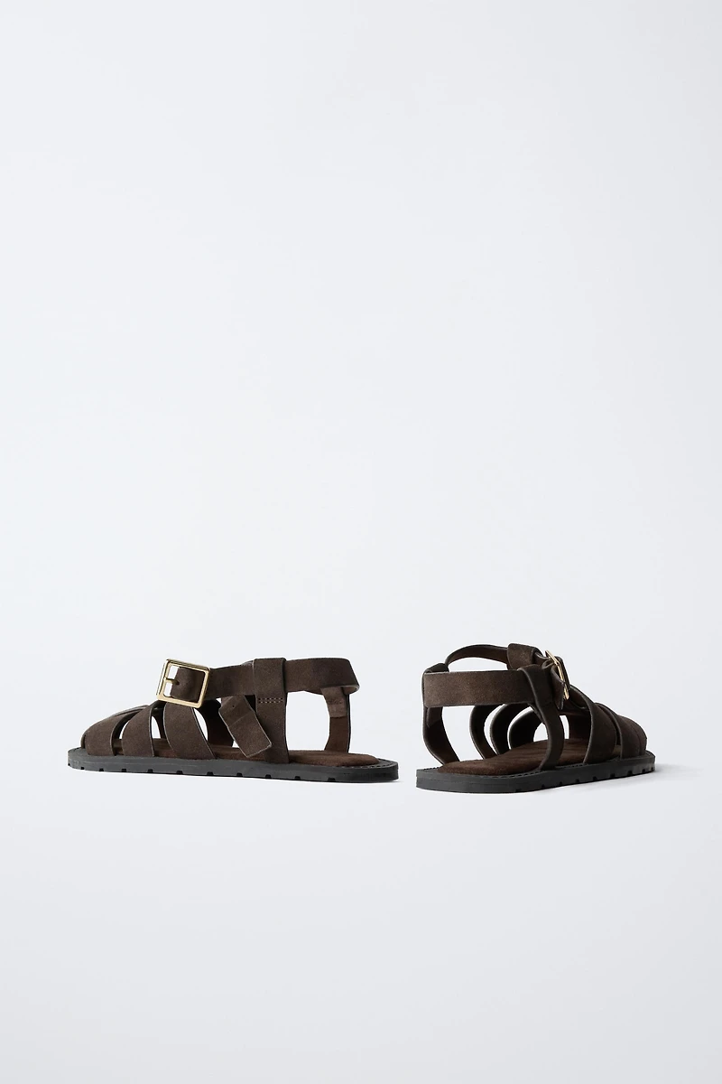 SANDALES STYLE PLAGE EN CUIR
