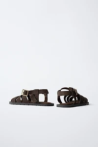SANDALES STYLE PLAGE EN CUIR