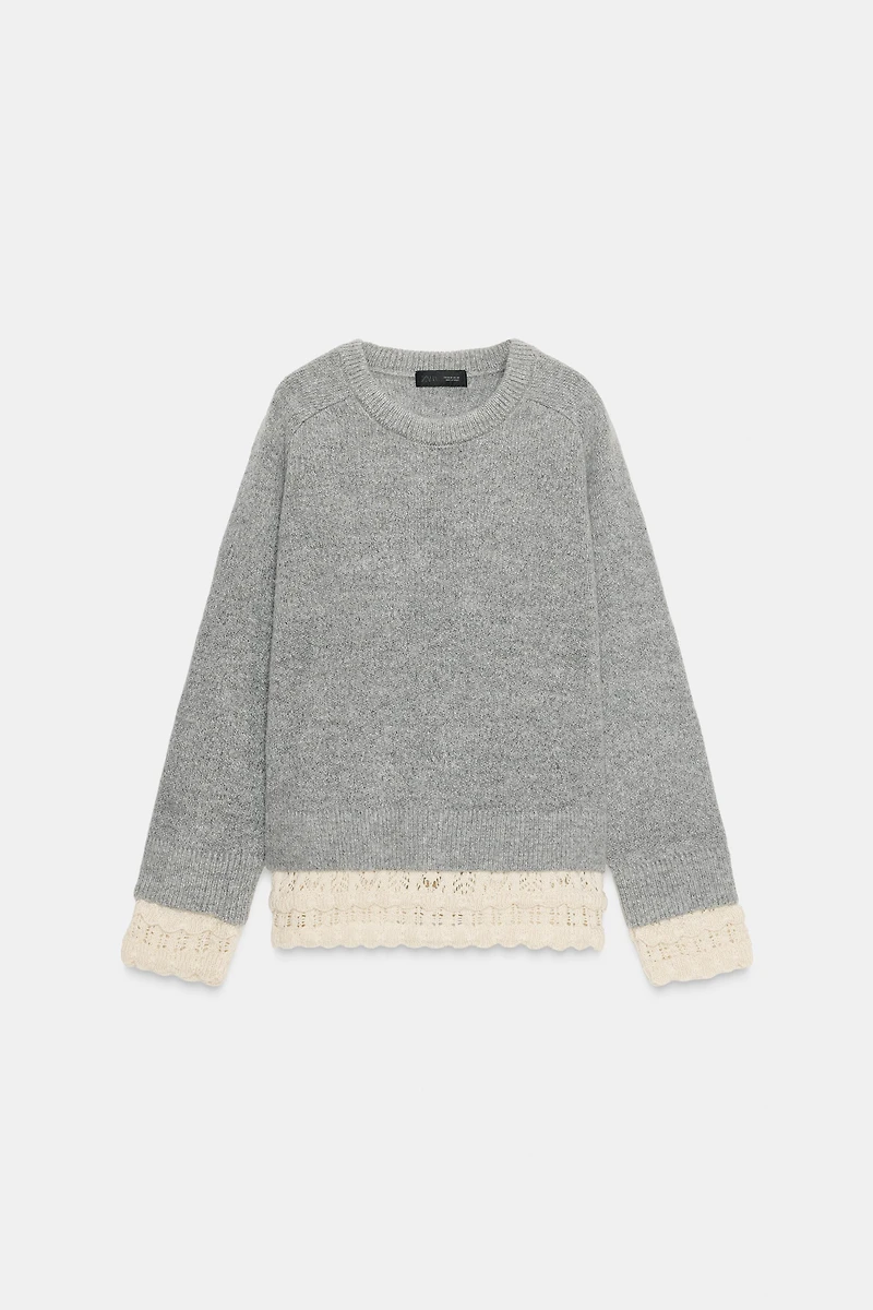COMBINATION KNIT SWEATER