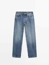 Mid-rise straight-leg jeans
