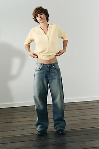 TRF MID-RISE BAGGY BALLOON JEANS