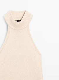 Textured knit halterneck top