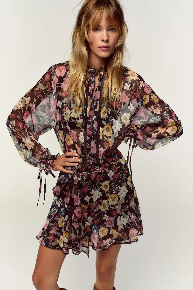 FLORAL PRINT MINI DRESS