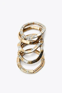LOT DE BRACELETS ÉLASTIQUES AVEC PIÈCES MÉTALLIQUES