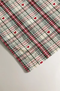 DYED THREAD CHRISTMAS HEART TABLECLOTH
