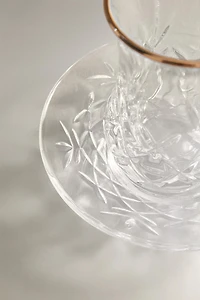 ENGRAVED GLASS TEACUP