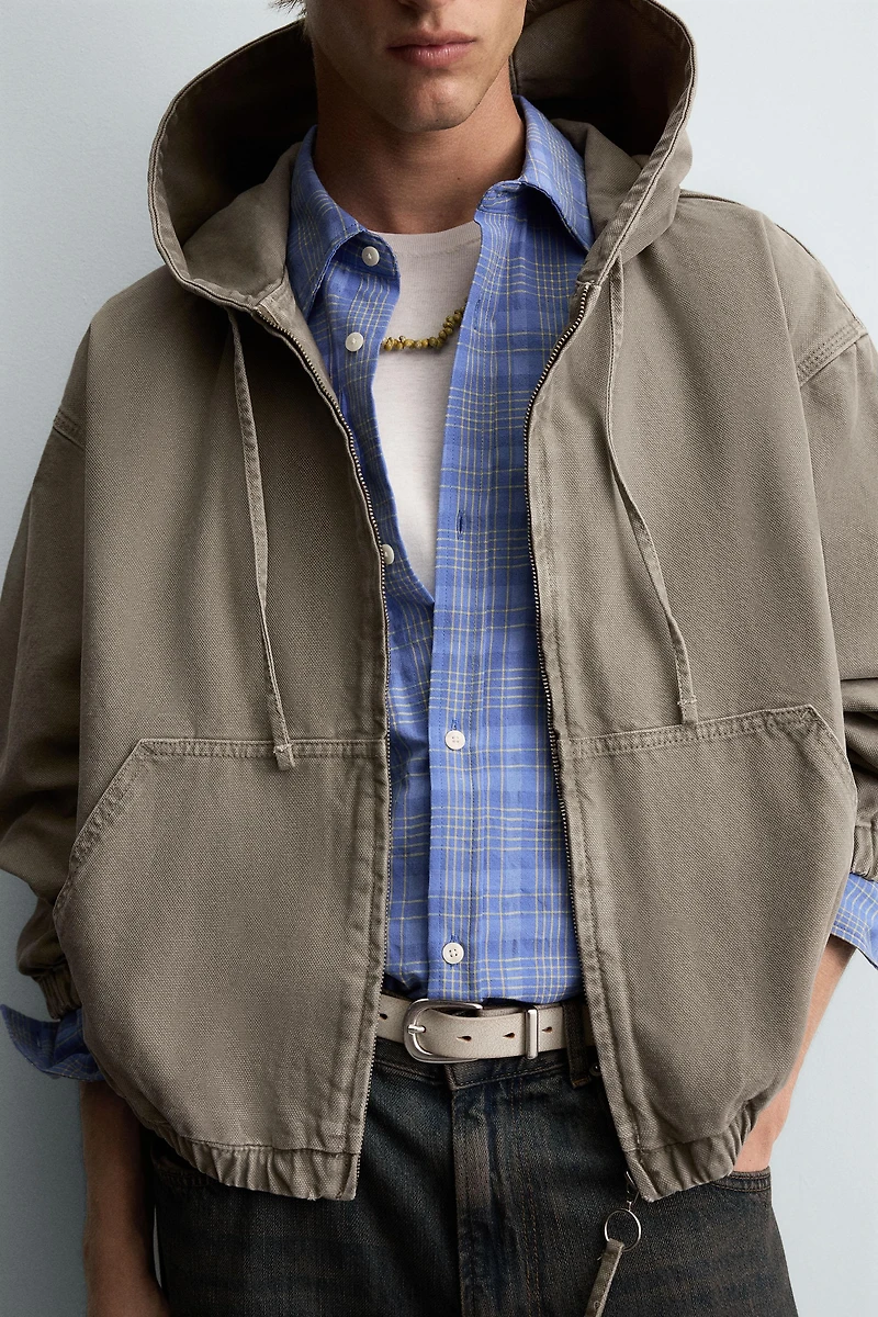 WASHED HOODED JACKET