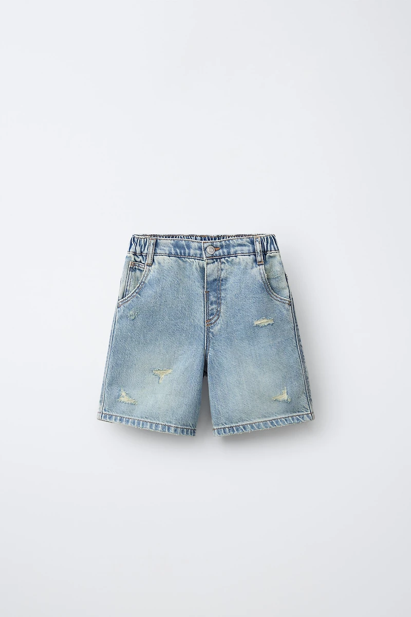 RIPPED DENIM SHORTS