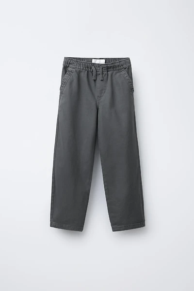 FLOWY PANTS WITH ELASTIC TRIM