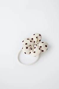 TWO-PACK OF POLKA DOT FLOWER HAIR TIES