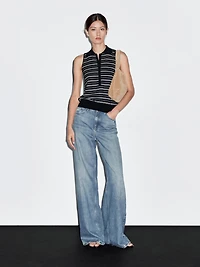 100% cotton polo shirt with striped details