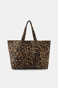 ANIMAL PRINT TWILL MAXI BAG