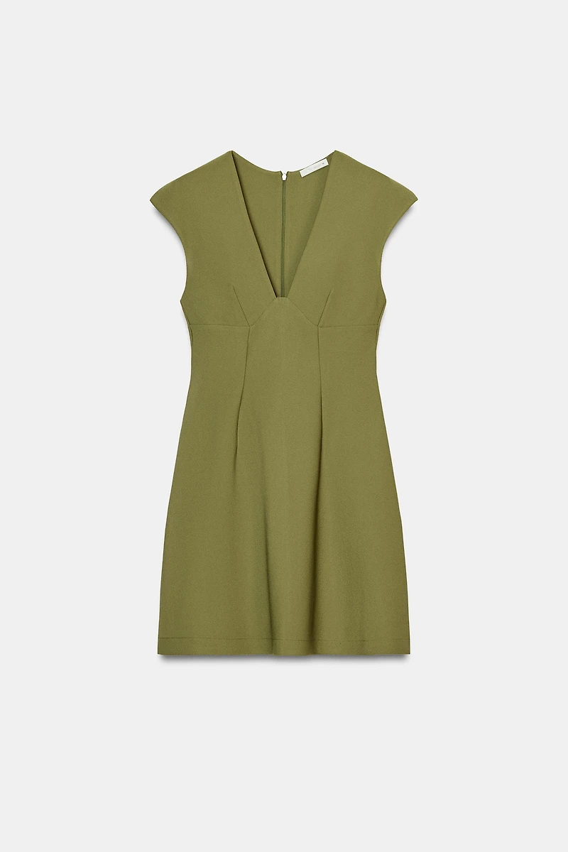 CREPE V-NECK DRESS