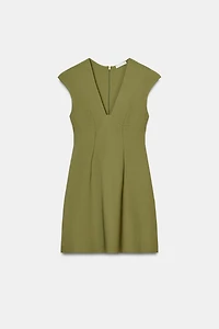 CREPE V-NECK DRESS