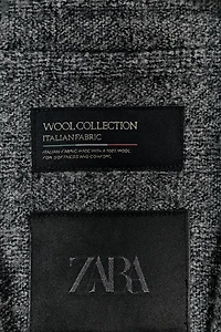 100% WOOL PLAID COAT ZW COLLECTION LIMITED EDITION
