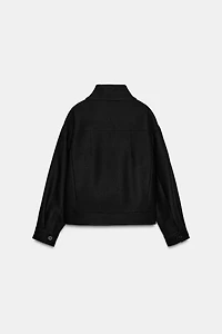 SHORT WOOL COAT WITH HIGH NECK