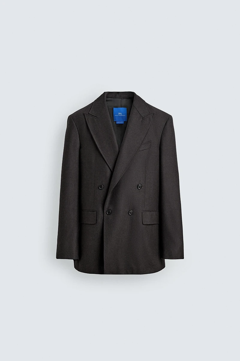 DOUBLE BREASTED WOOL SUIT BLAZER AARON LEVINE X ZARA