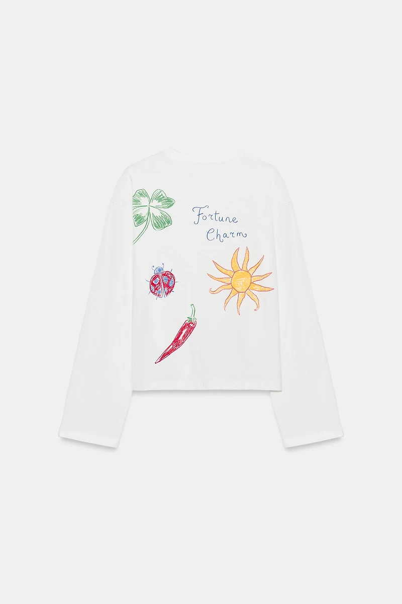 TEXT AND GRAPHIC T-SHIRT
