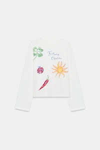 TEXT AND GRAPHIC T-SHIRT