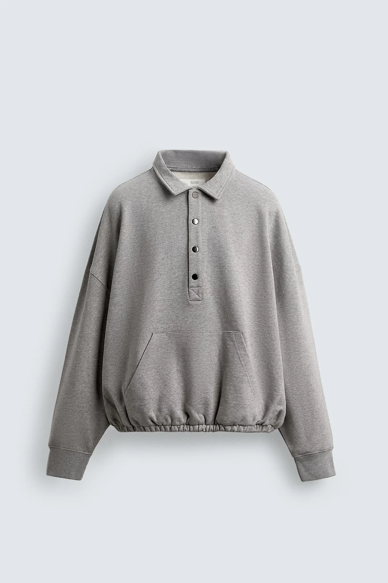 BOXY FIT POLO SWEATSHIRT