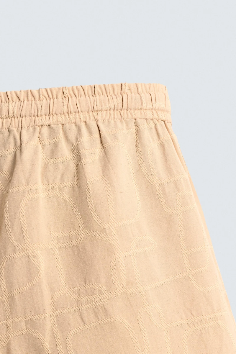 EMBROIDERED JACQUARD RELAXED FIT SHORTS
