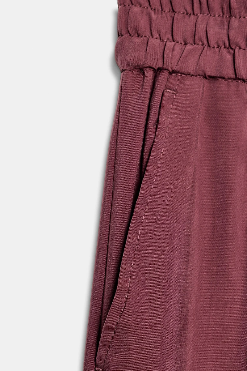 PANTALON LARGE À TAILLE ÉLASTIQUE