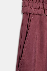 PANTALON LARGE À TAILLE ÉLASTIQUE