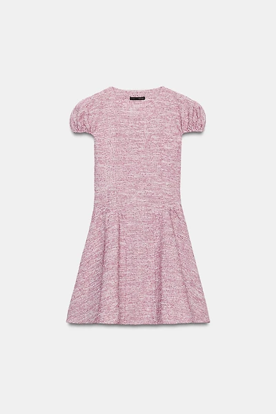 ROBE BOUCLÉ À MANCHES BOUFFANTES